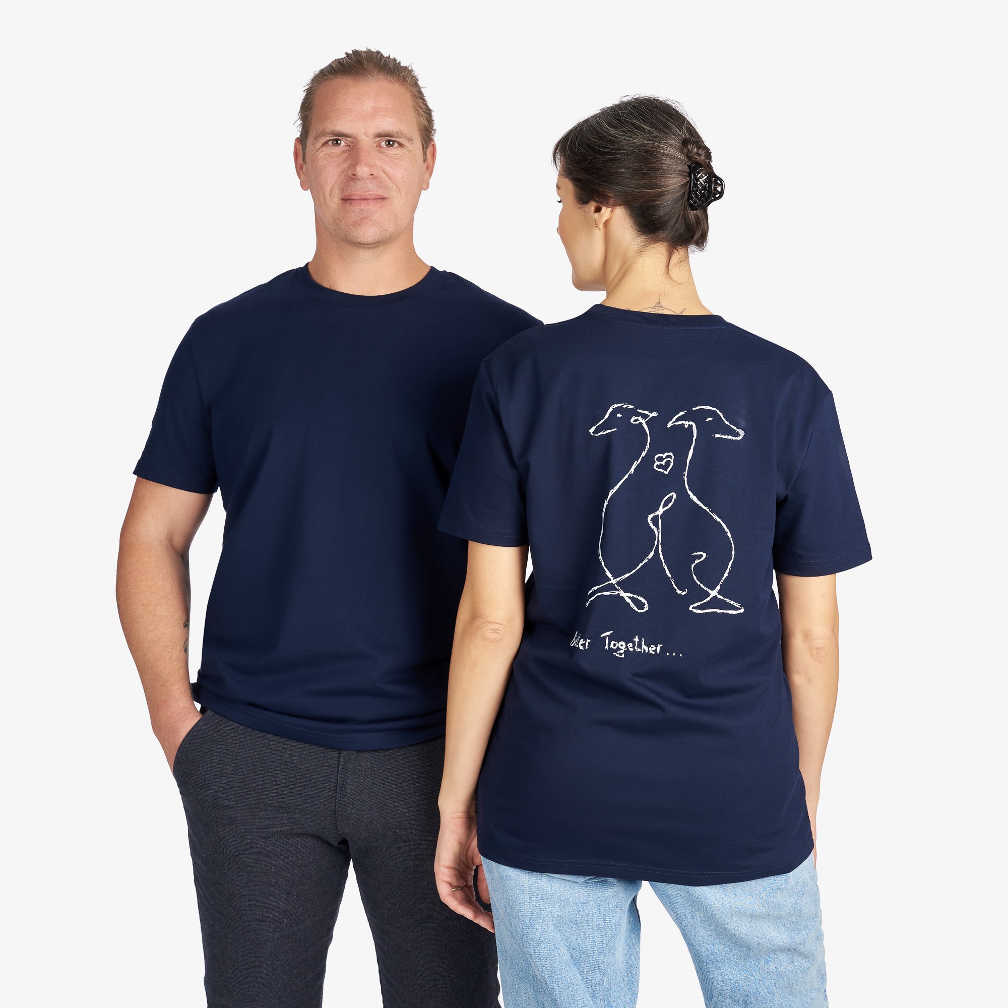 Blue Couple T-Shirts “Better Together” (Back Graphic)