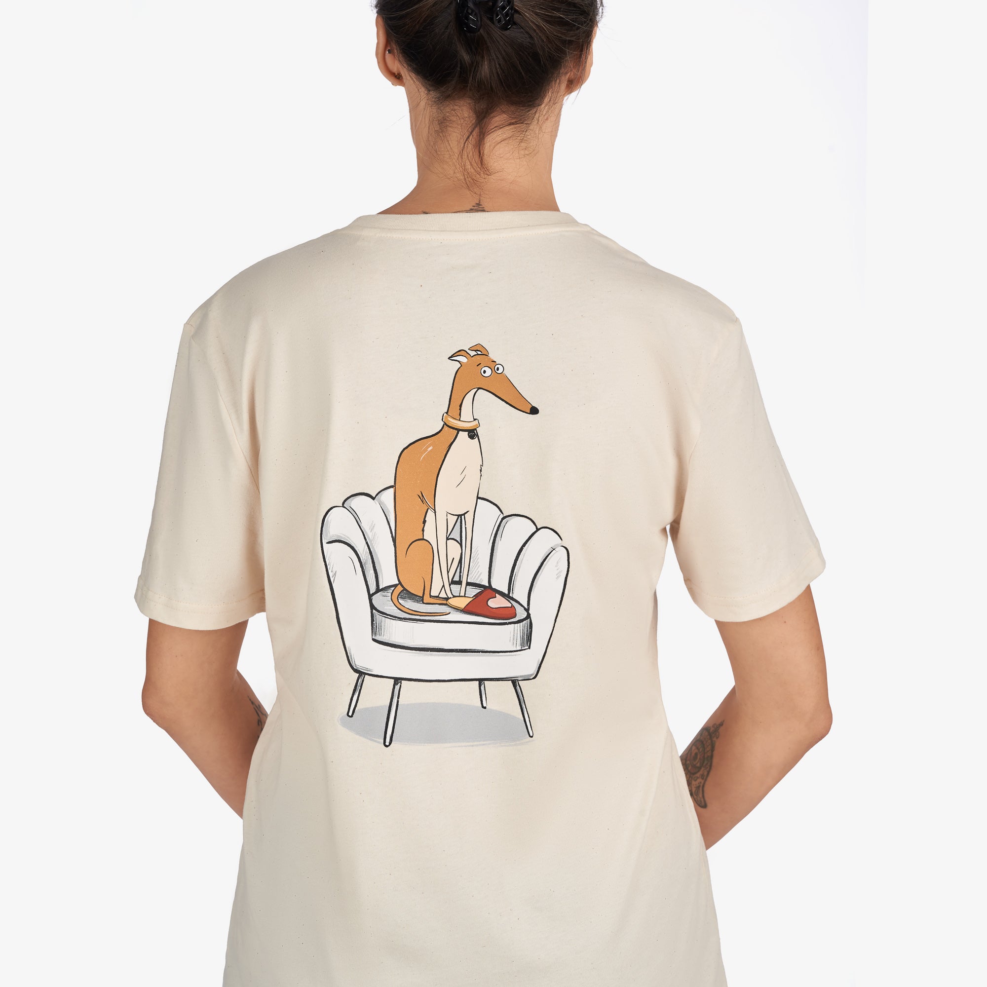 Beige T-Shirt “Who’s the Boss” (Front Graphic)