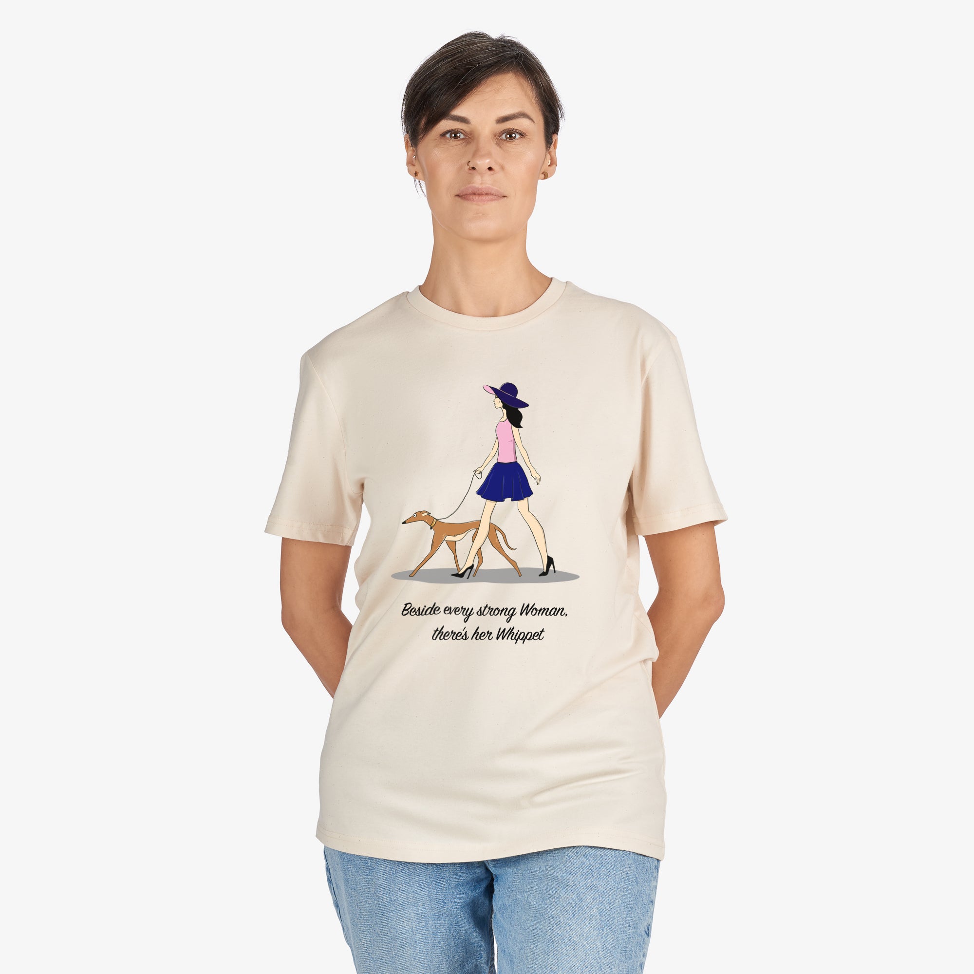 White T-Shirt “Beside every strong Women” (Front Graphic)