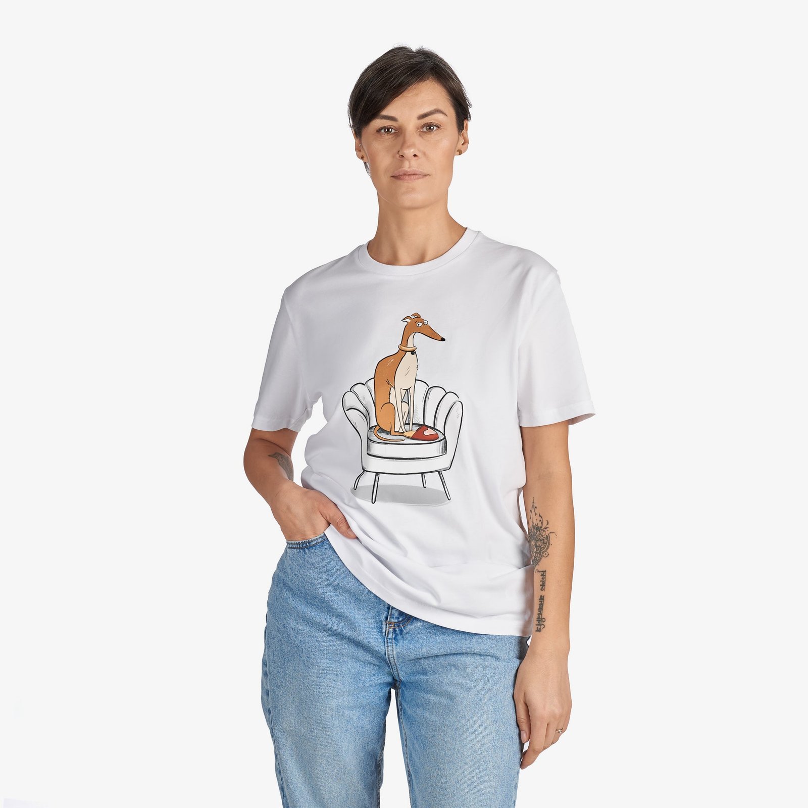 White T-Shirt “Who’s the Boss” (Front Graphic) - Image 4